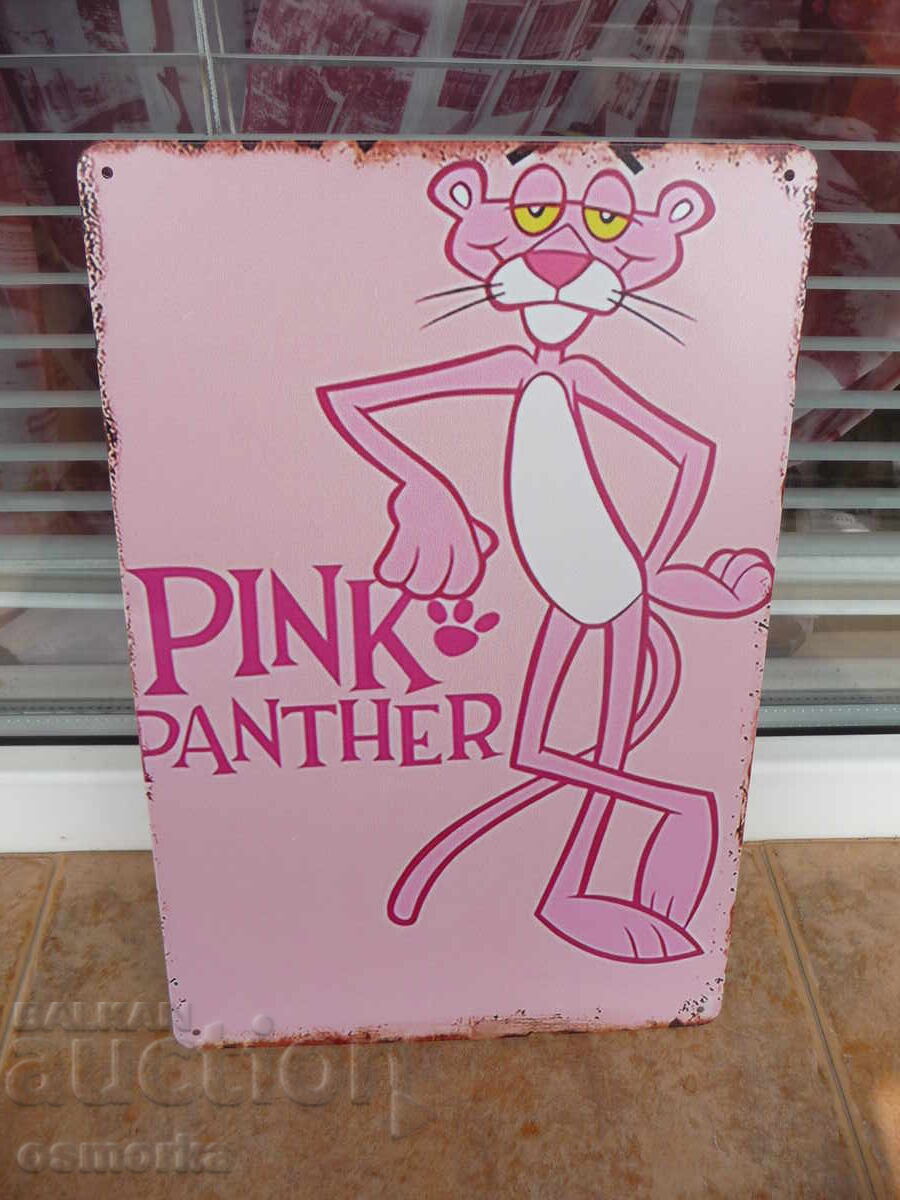 Μεταλλική πινακίδα ταινίας Ροζ Πάνθηρας Πίνκο χαρακτήρας κινουμένων σχεδίων Μεταλλική πινακίδα ταινίας Ροζ Πάνθηρας Πίνκο χαρακτήρας κινουμένων σχεδίων