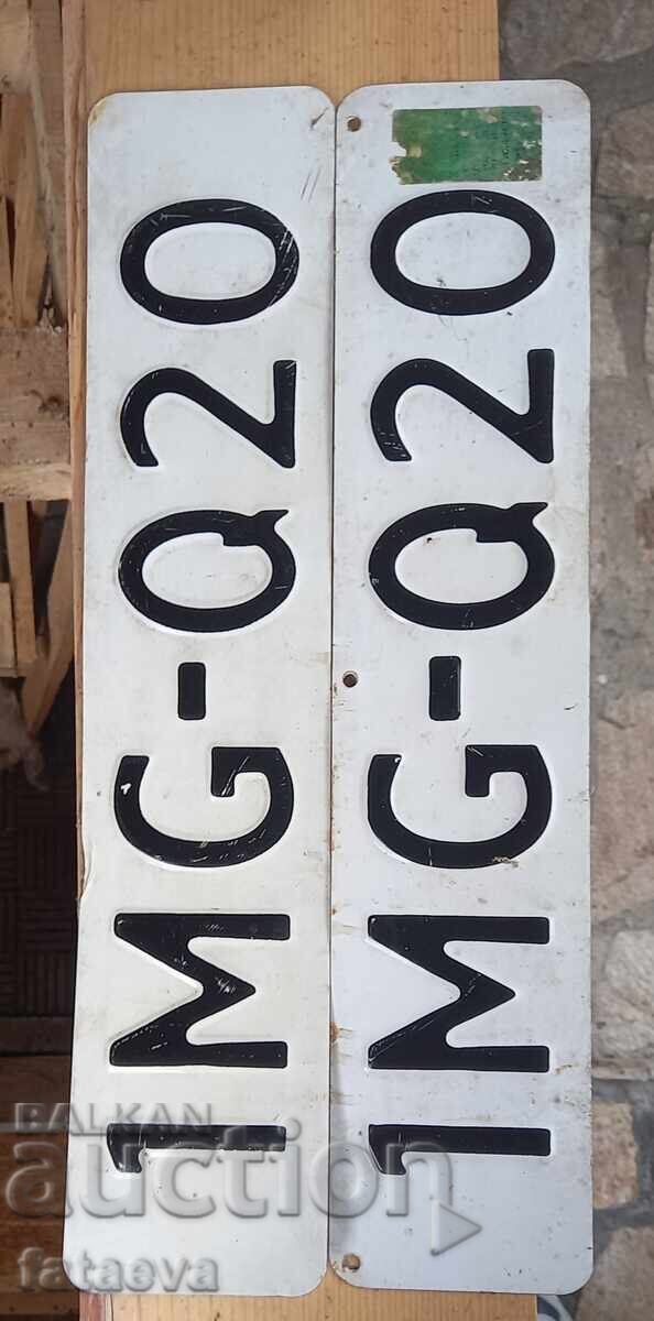 Old car license plates