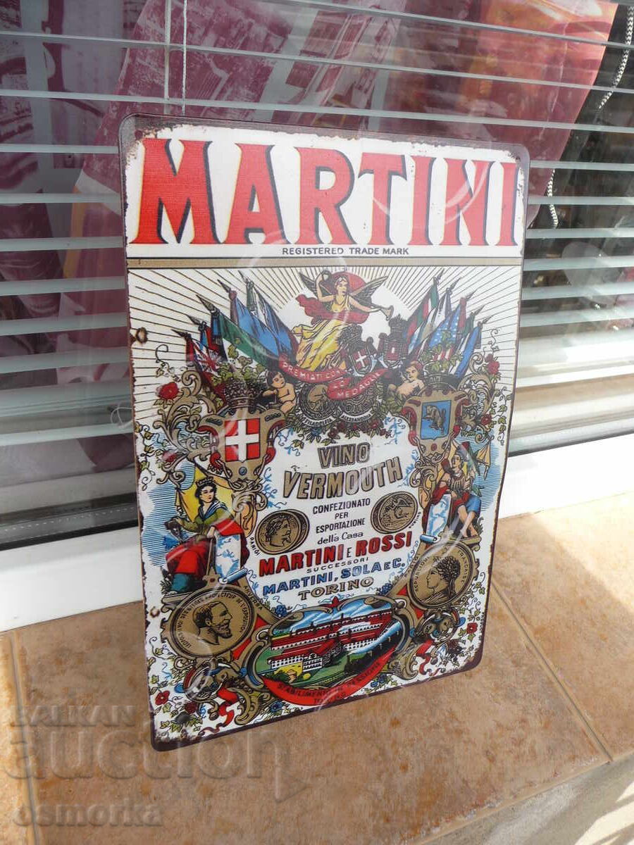 Metal sign alcohol Martini Martini vermouth wine label lot with price 18.00 BGN | € 9.20 Metal sign alcohol Martini Martini vermouth wine label lot with price 18.00 BGN | € 9.20