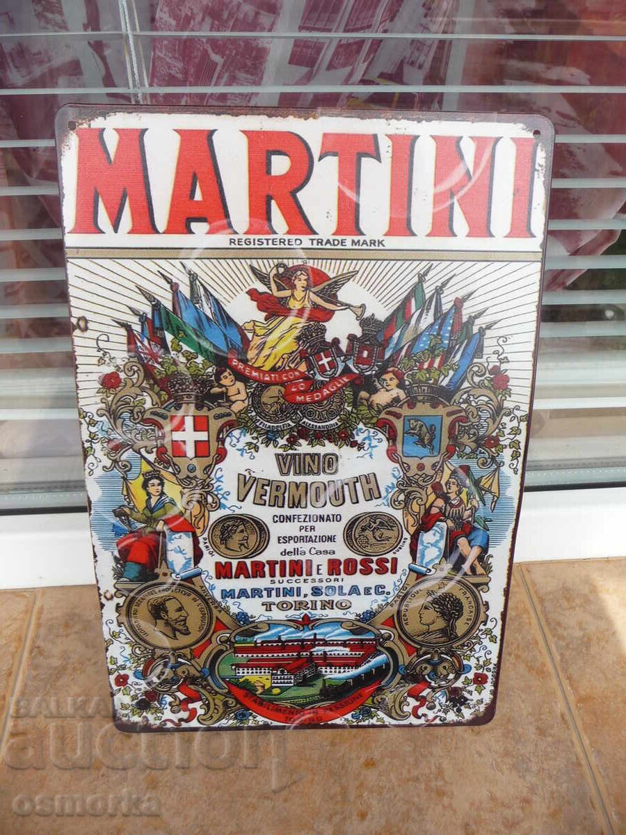 Metal sign alcohol Martini Martini vermouth wine label lot Metal sign alcohol Martini Martini vermouth wine label lot