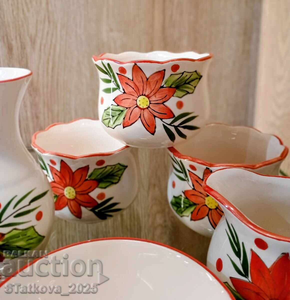 Set de cafea scurtă din ceramică, pictat manual - 7 Set de cafea scurtă din ceramică, pictat manual - 7