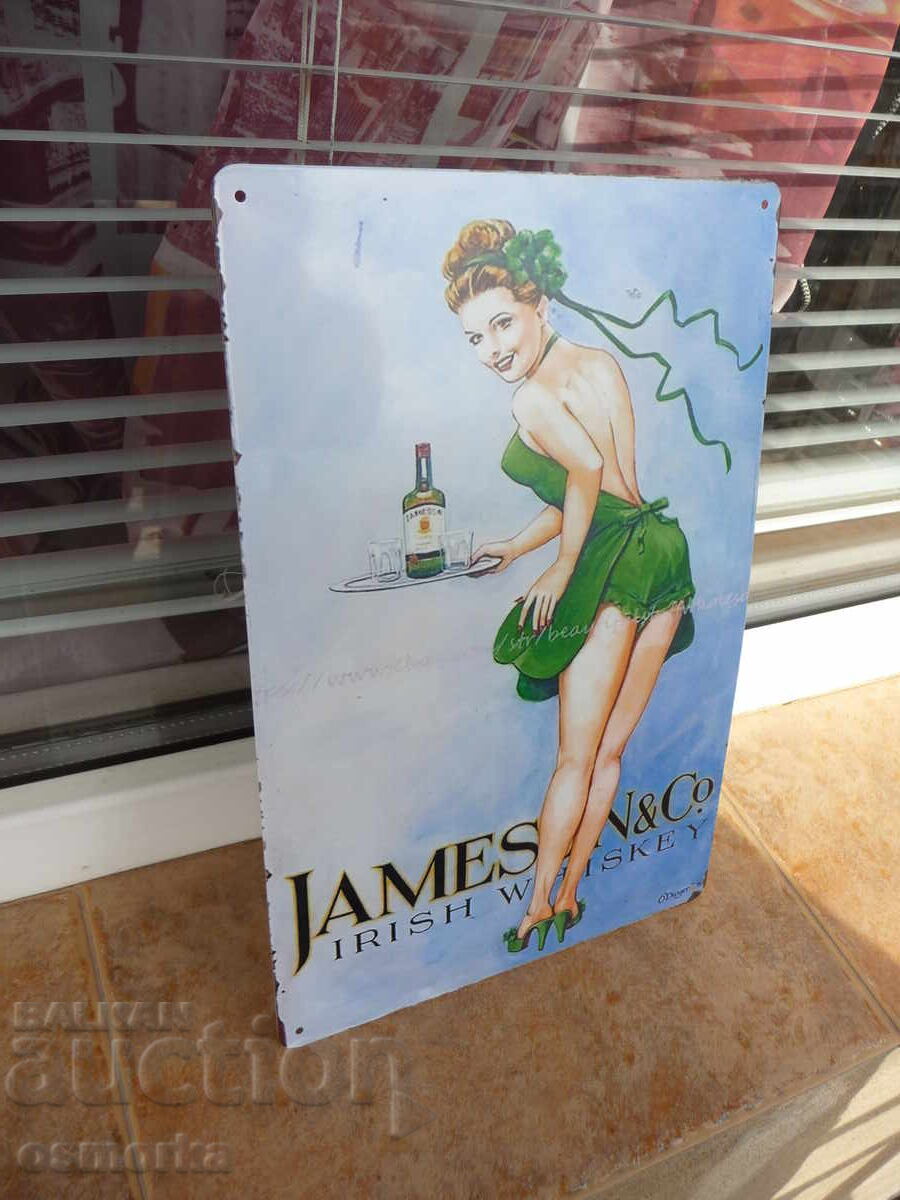 Metal sign alcohol Jameson Irish Whiskey Jameson whiskey with price 18.00 BGN | € 9.20 Metal sign alcohol Jameson Irish Whiskey Jameson whiskey with price 18.00 BGN | € 9.20