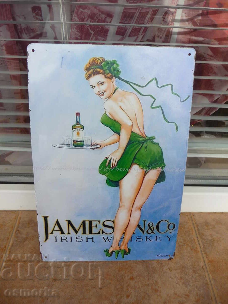 Metal sign alcohol Jameson Irish Whiskey Jameson whiskey Metal sign alcohol Jameson Irish Whiskey Jameson whiskey