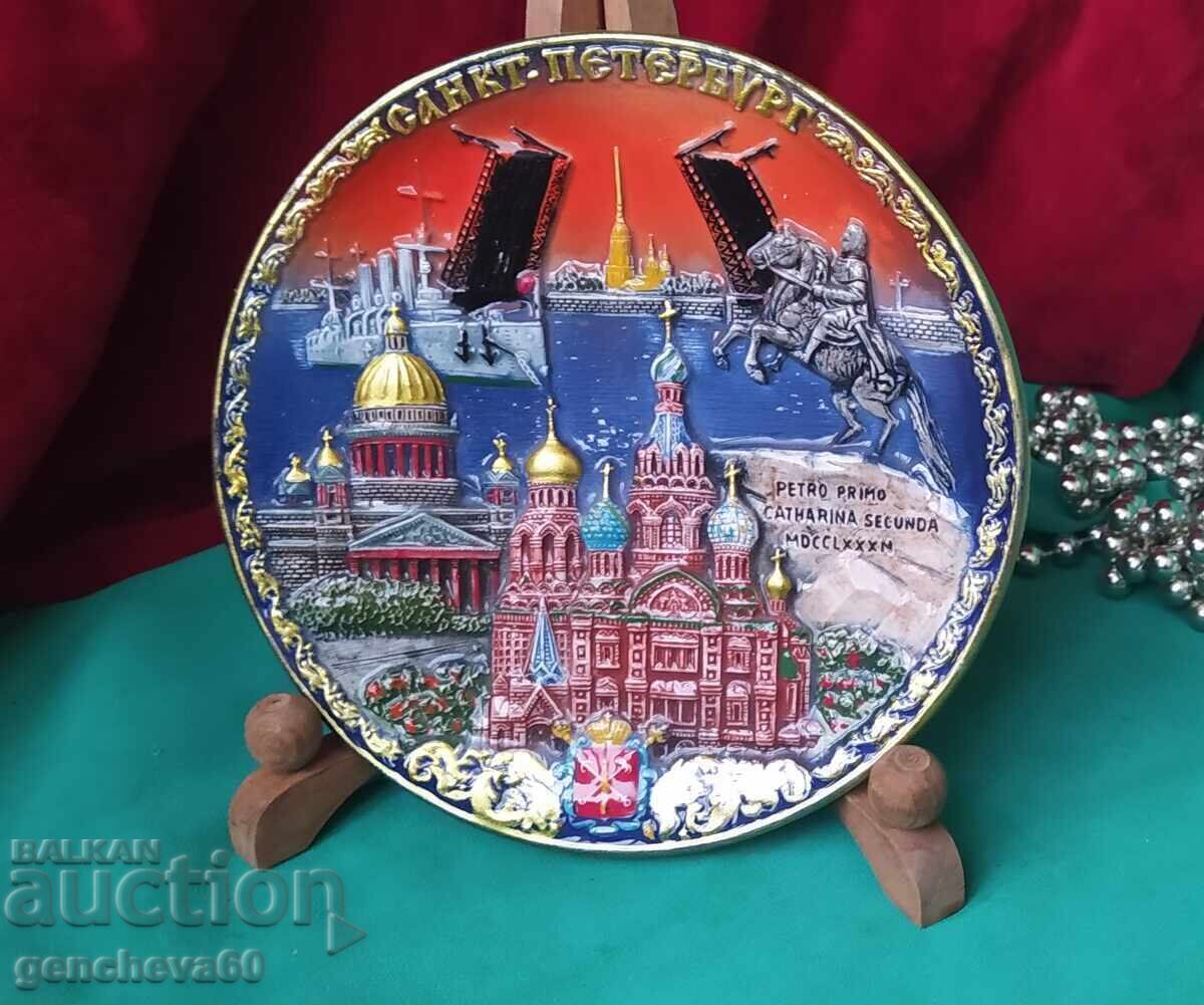 Collector's 3D Plate St. Petersburg for Wall - 5 Collector's 3D Plate St. Petersburg for Wall - 5