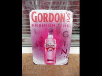 Metal sign gin Gordon's gin pink pink bottle Gordon's