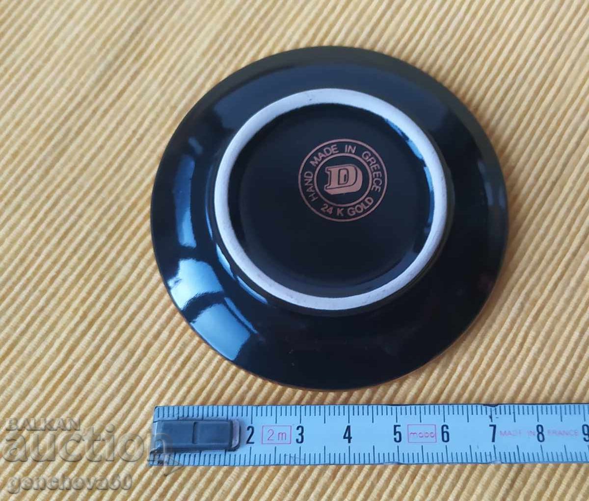 Licitație Farfurie grecească Kolos Rodos - lucrată manual 24k GOLD Licitație Farfurie grecească Kolos Rodos - lucrată manual 24k GOLD