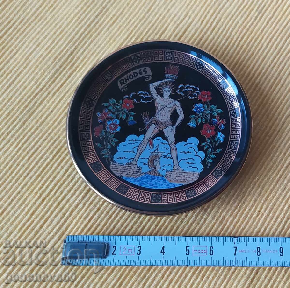 Livrarea Farfurie grecească Kolos Rodos - lucrată manual 24k GOLD Livrarea Farfurie grecească Kolos Rodos - lucrată manual 24k GOLD