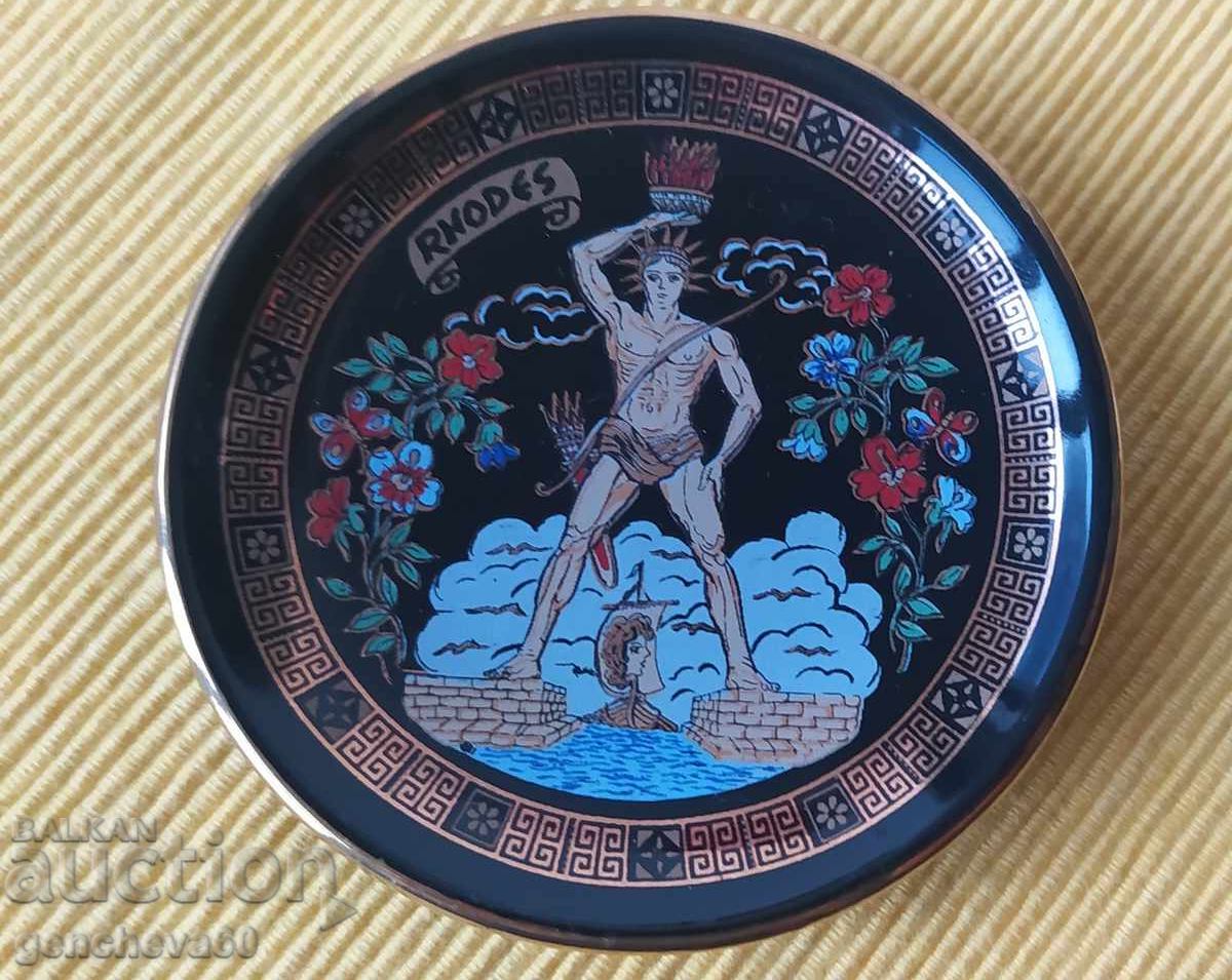 Farfurie grecească Kolos Rodos - lucrată manual 24k GOLD - 7 Farfurie grecească Kolos Rodos - lucrată manual 24k GOLD - 7