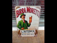 Μεταλλική πινακίδα μπύρας Birra Moretti Μπύρα Μορέτι Premium Lager