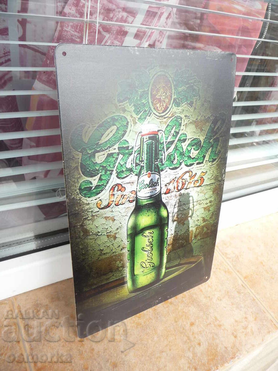 Placă metalică bere Grolsch butic porțelan tală bar decor cu preț 18.00 BGN | € 9.20 Placă metalică bere Grolsch butic porțelan tală bar decor cu preț 18.00 BGN | € 9.20