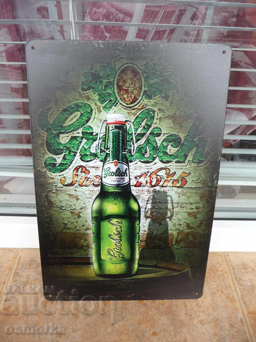 Placă metalică bere Grolsch butic porțelan tală bar decor Placă metalică bere Grolsch butic porțelan tală bar decor