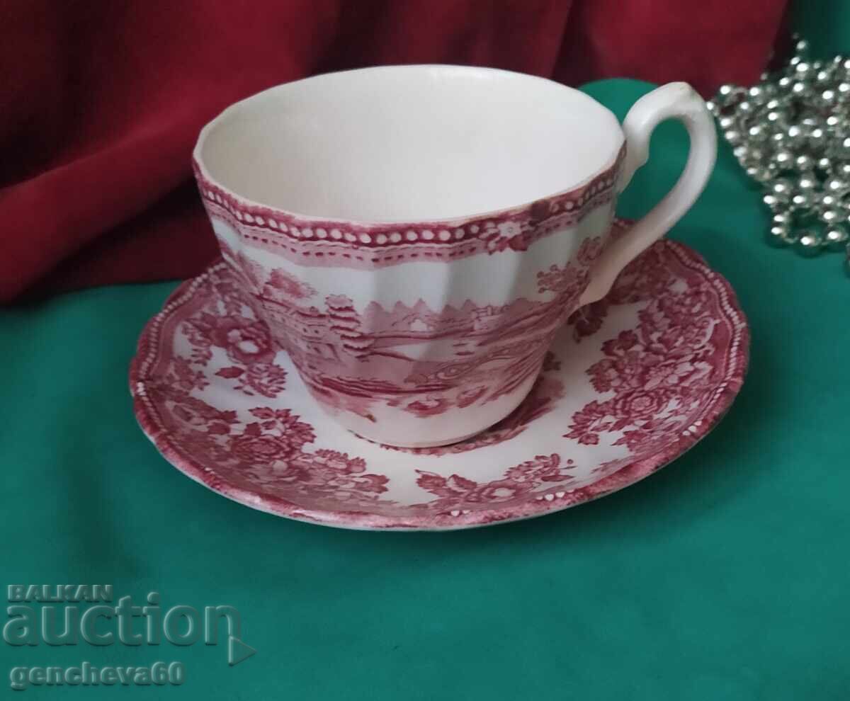 Красива Английска чиния и чаша за кафе- - 6