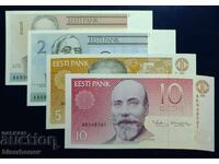 Εσθονία, παρτίδα από 1, 2, 5 και 10 κρόνες 1991-1992, UNC