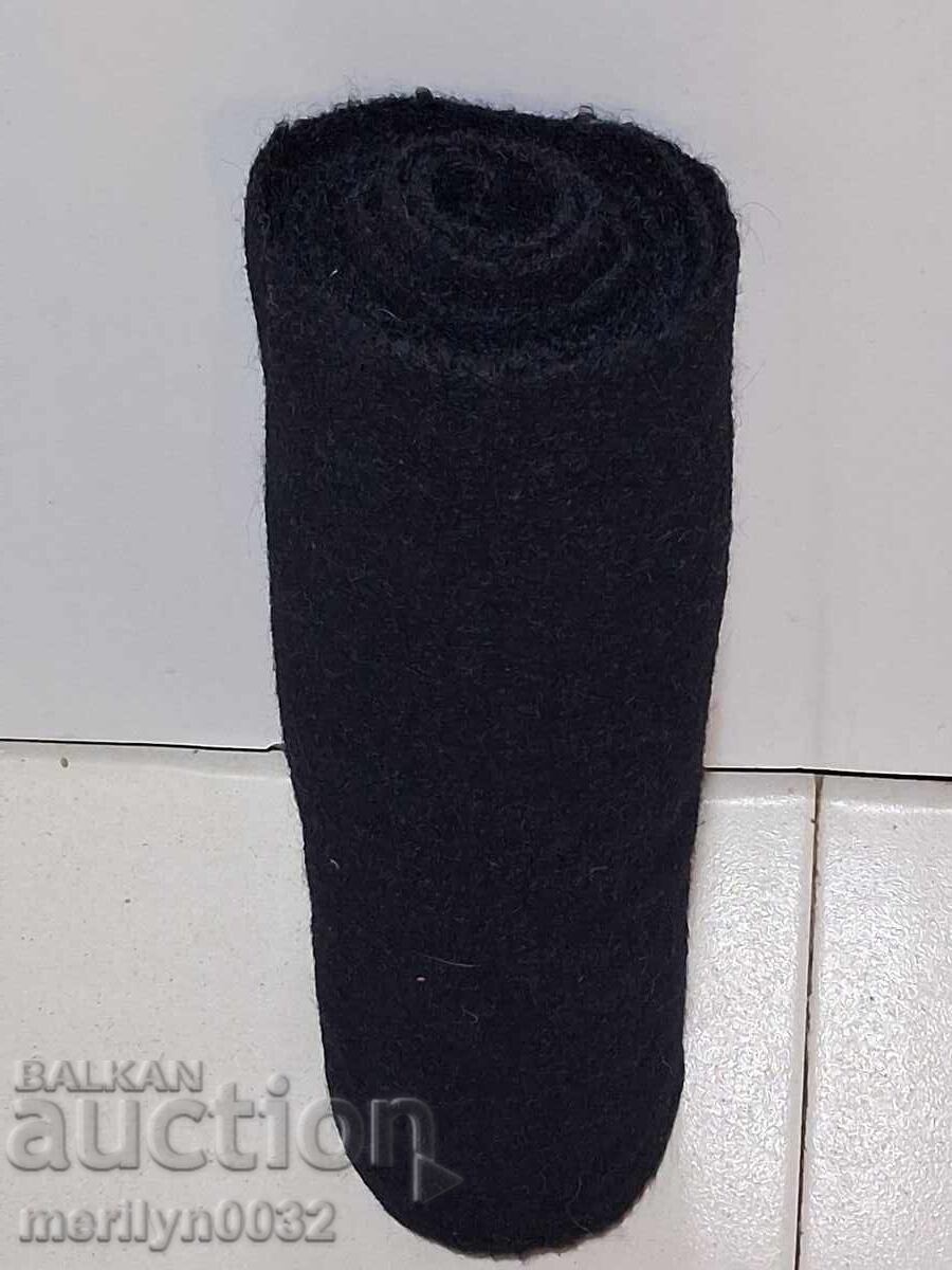 Roll of old, hand-woven wool fabric 3.8/0.36m black broadcloth - 5 Roll of old, hand-woven wool fabric 3.8/0.36m black broadcloth - 5