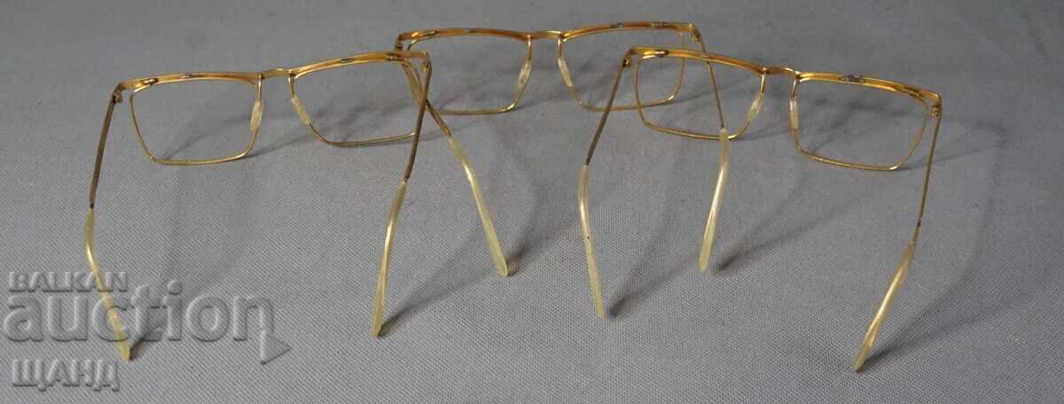 Доставка на 3 Стари позлатени рамки за очила Доставка на 3 Стари позлатени рамки за очила