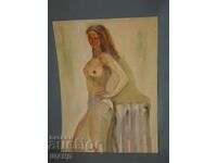 1974 Αριστουργηματική Ζωγραφική, ακουαρέλα, ερωτική, υπογεγραμμένη