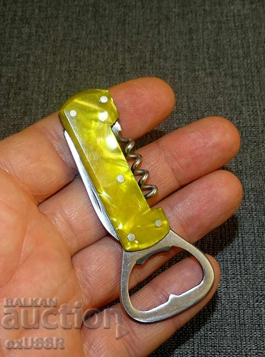 Briceag de buzunar turistic vechi bulgăresc cu deschizător