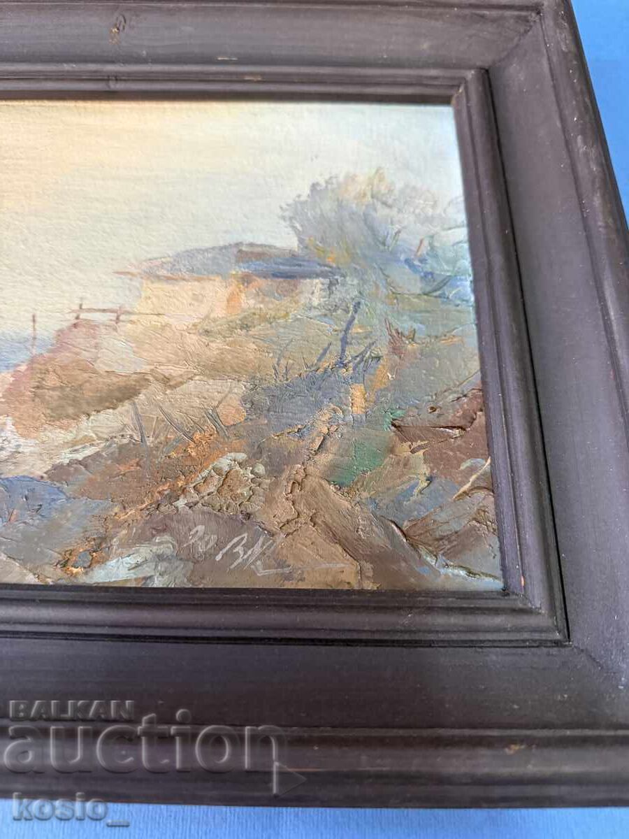 Livrarea Tablou vechi cu mare, ulei, semnat