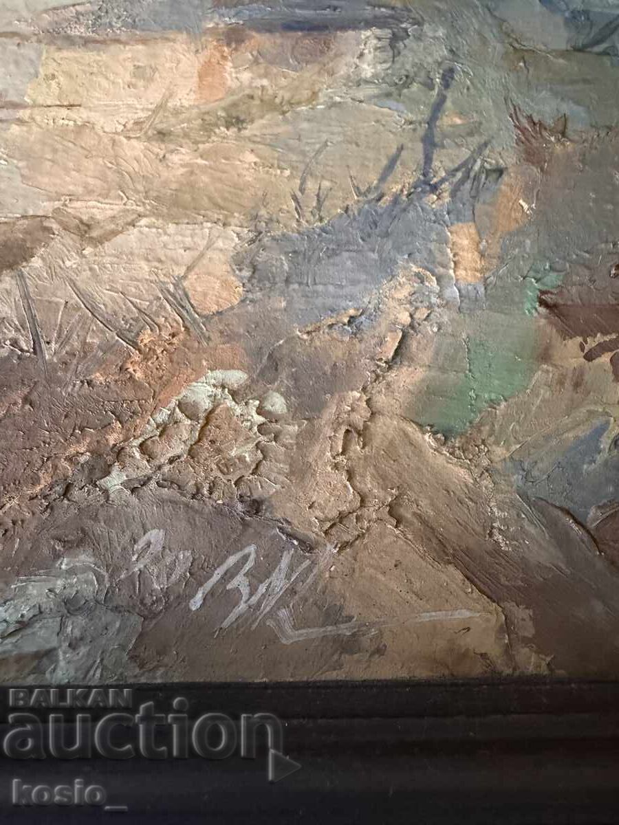 Стара картина море , масло , подписана - 5 Стара картина море , масло , подписана - 5