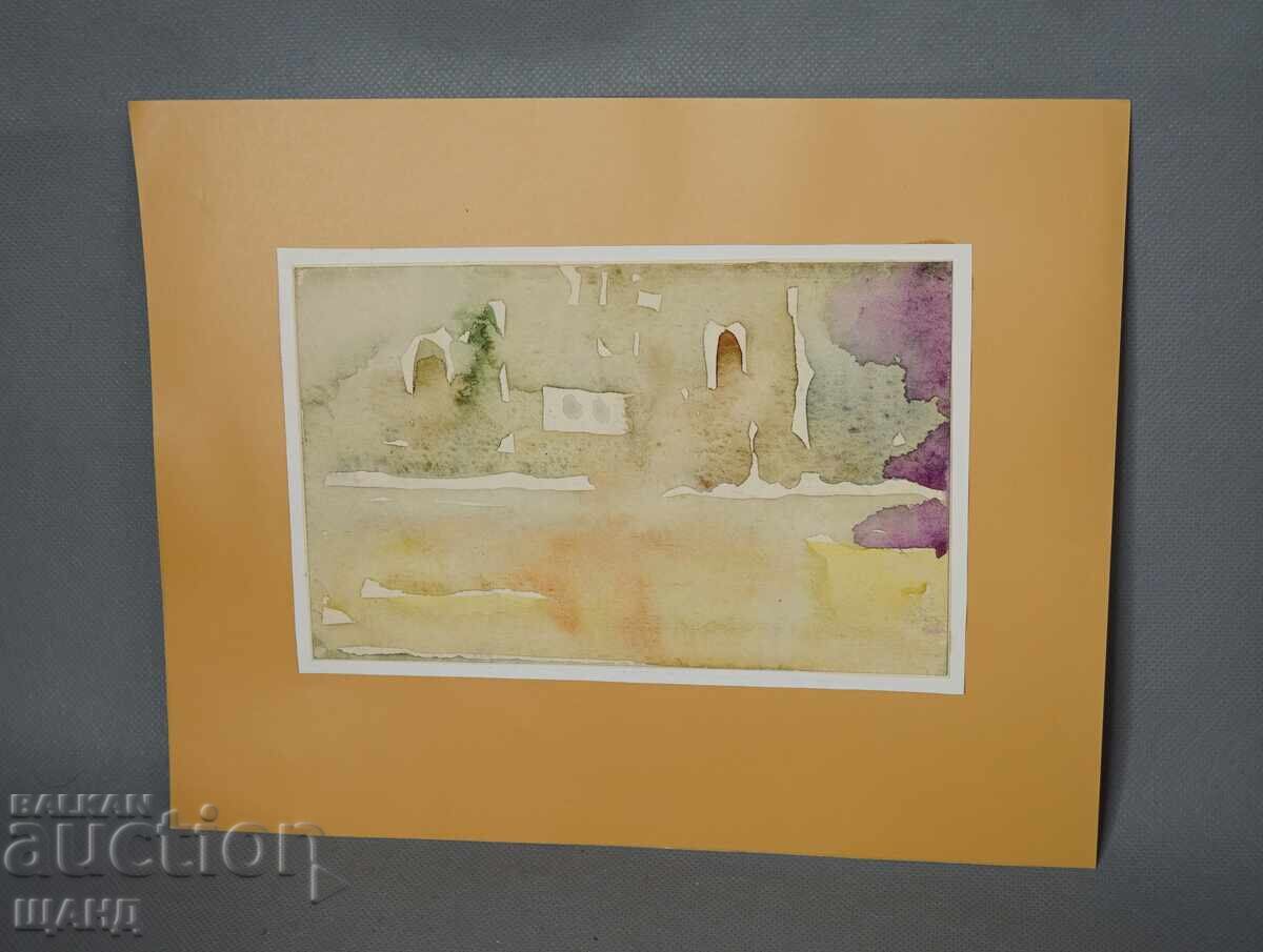 Desen vechi de maestru, pictură acuarelă, peisaj, abstracție Desen vechi de maestru, pictură acuarelă, peisaj, abstracție