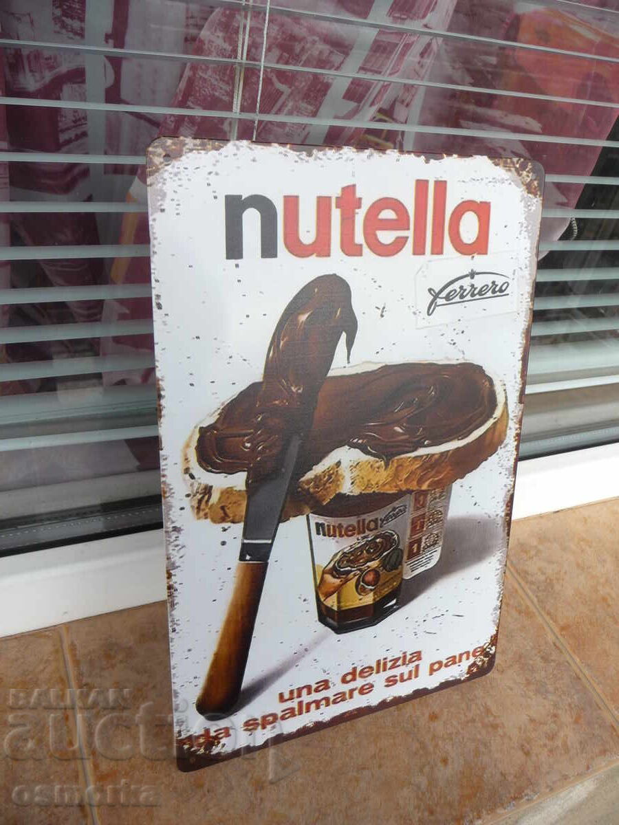 Метална табела храна Нутела шоколад Nutella бурканче течен с цена 18.00 лв. | € 9.20 Метална табела храна Нутела шоколад Nutella бурканче течен с цена 18.00 лв. | € 9.20
