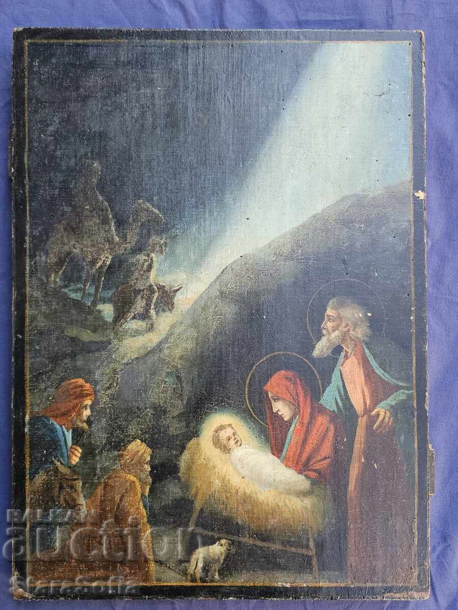 Old Bulgarian Icon Nativity of Christ with price 1280.00 BGN | € 654.45 Old Bulgarian Icon Nativity of Christ with price 1280.00 BGN | € 654.45