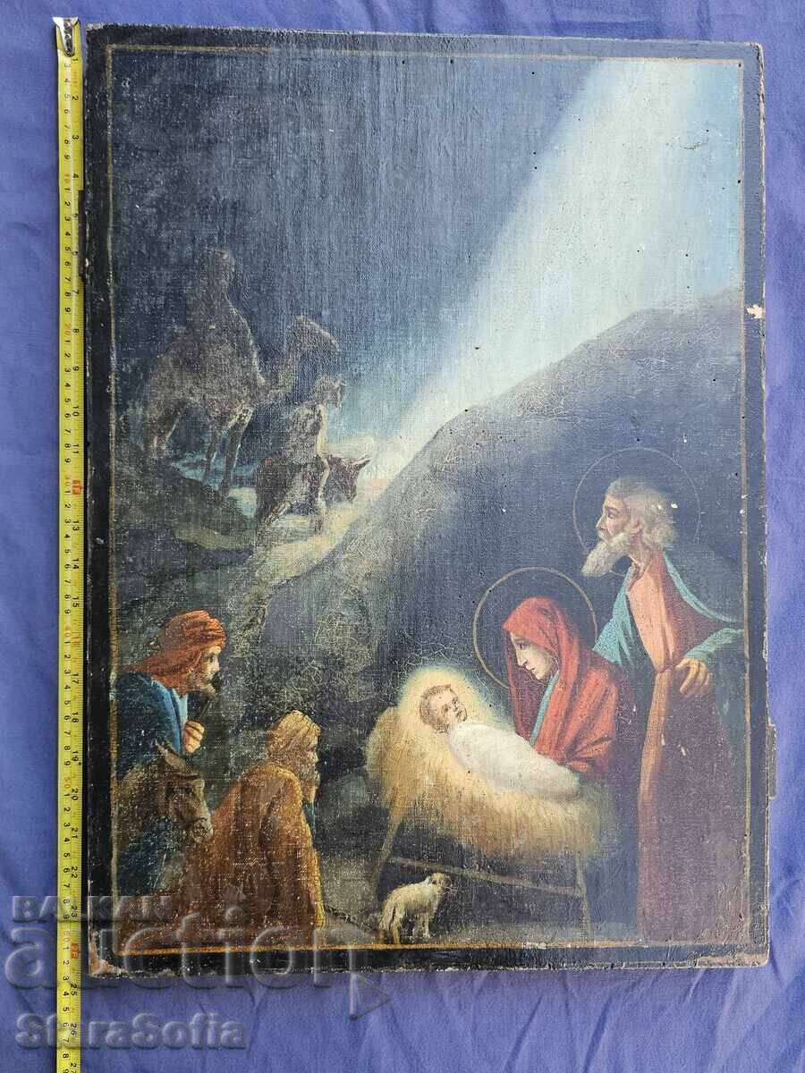 Old Bulgarian Icon Nativity of Christ - 5 Old Bulgarian Icon Nativity of Christ - 5