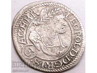 3 Kreuzer 1670 Austria Leopold RDR Silver