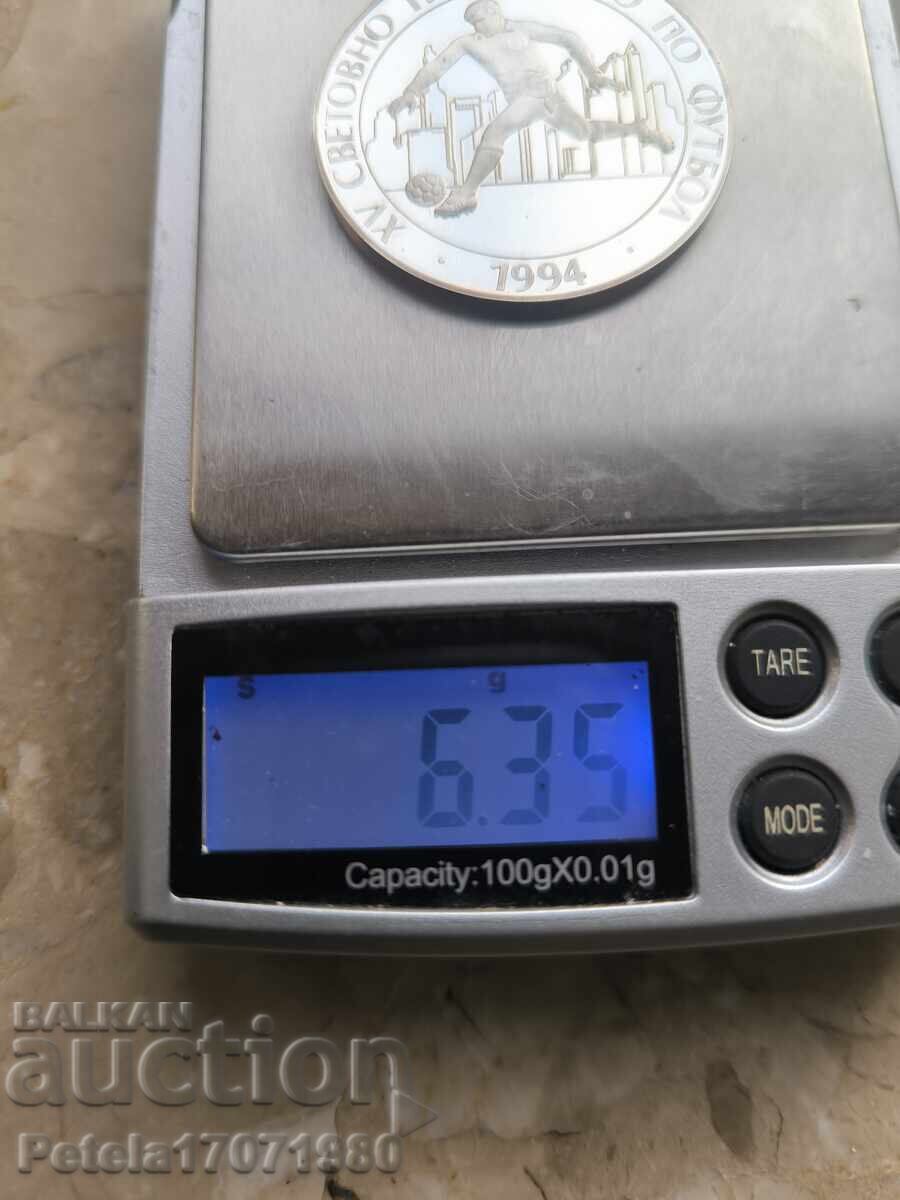 САЩ Юбилейна Монета Посребрена от Световното по Футбол 1994г - 5 САЩ Юбилейна Монета Посребрена от Световното по Футбол 1994г - 5