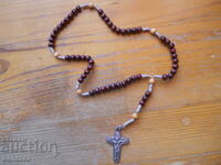 Rosary made of wooden beads and metal crucifix - Italy