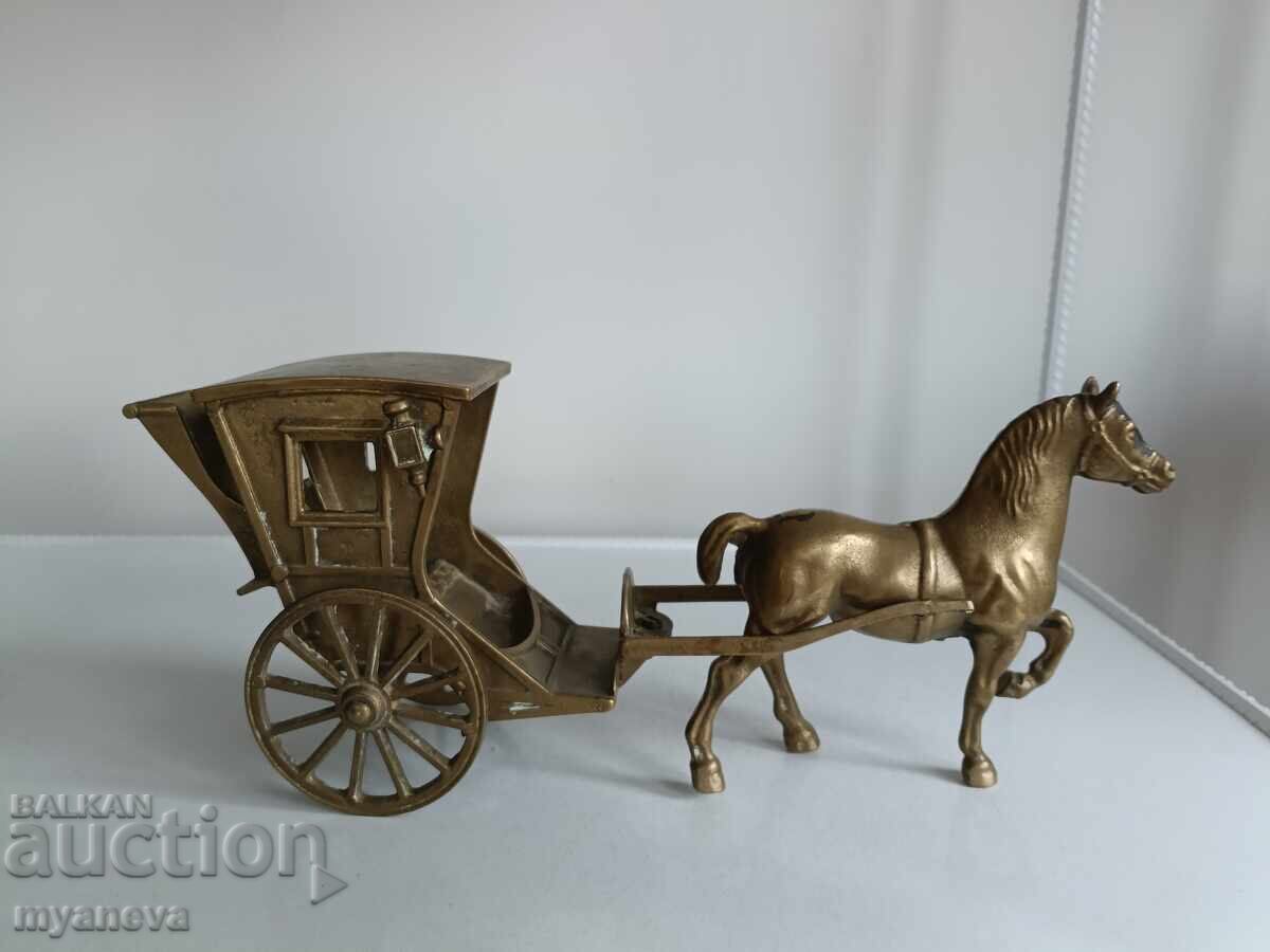 Vintage, μπρούτζινο αγαλματίδιο αλόγου με φαέθωνα, άμαξα με τιμή 150.00 BGN | € 76.69 Vintage, μπρούτζινο αγαλματίδιο αλόγου με φαέθωνα, άμαξα με τιμή 150.00 BGN | € 76.69