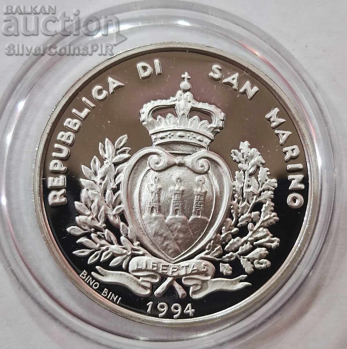 Argint 1000 Lire Fotbal Mondial 1994 San Marino - 5 Argint 1000 Lire Fotbal Mondial 1994 San Marino - 5