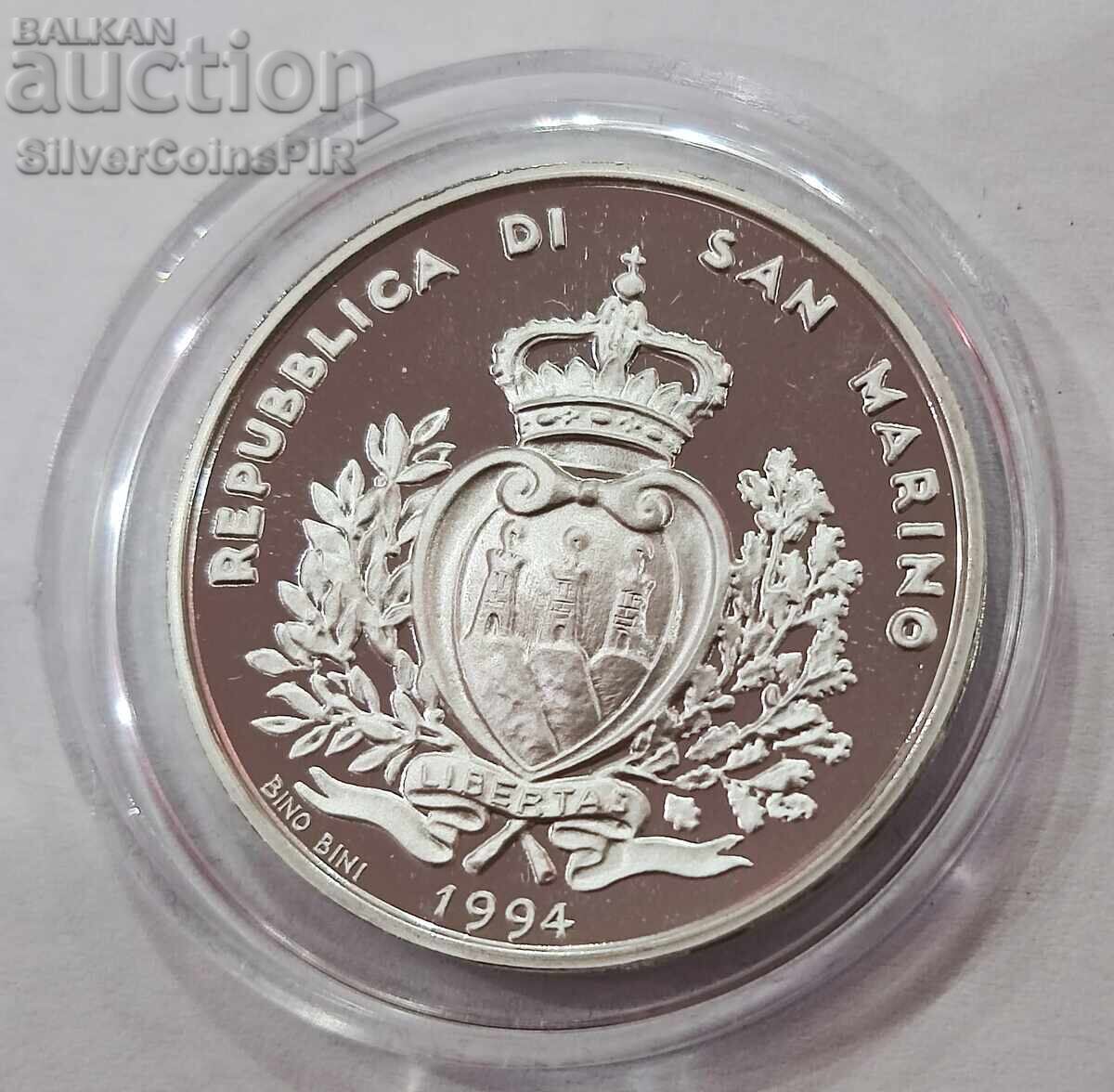 Argint 1000 Lire Fotbal Mondial 1994 San Marino - 7 Argint 1000 Lire Fotbal Mondial 1994 San Marino - 7