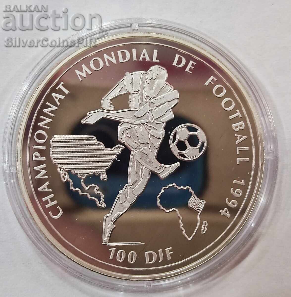 Argint 100 de franci FIFA World Cup 1994 Djibouti Argint 100 de franci FIFA World Cup 1994 Djibouti