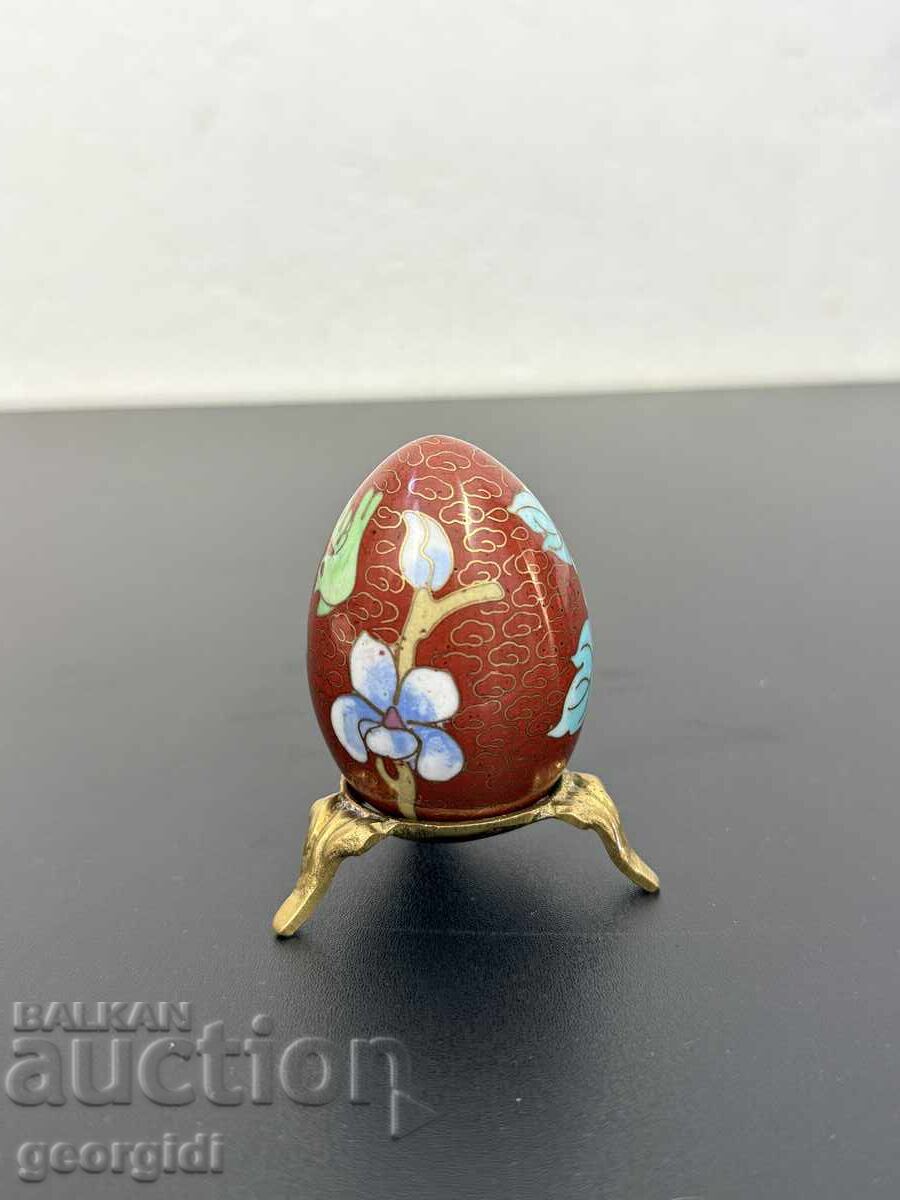 Licitație Ou decorativ, realizat în tehnica cloazonné. №7712 Licitație Ou decorativ, realizat în tehnica cloazonné. №7712