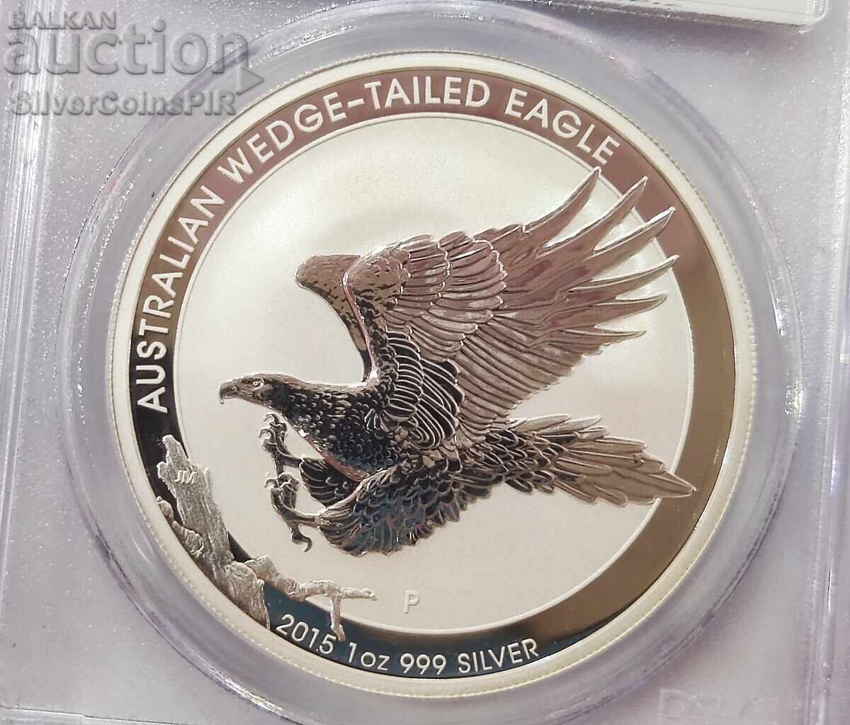 Ασήμι 1 oz Κλινοουράς Αετός 2015 PCGS GEM BU Αυστραλία με τιμή 77.99 BGN | € 39.88 Ασήμι 1 oz Κλινοουράς Αετός 2015 PCGS GEM BU Αυστραλία με τιμή 77.99 BGN | € 39.88