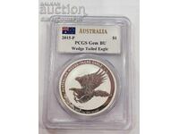 Ασήμι 1 oz Κλινοουράς Αετός 2015 PCGS GEM BU Αυστραλία