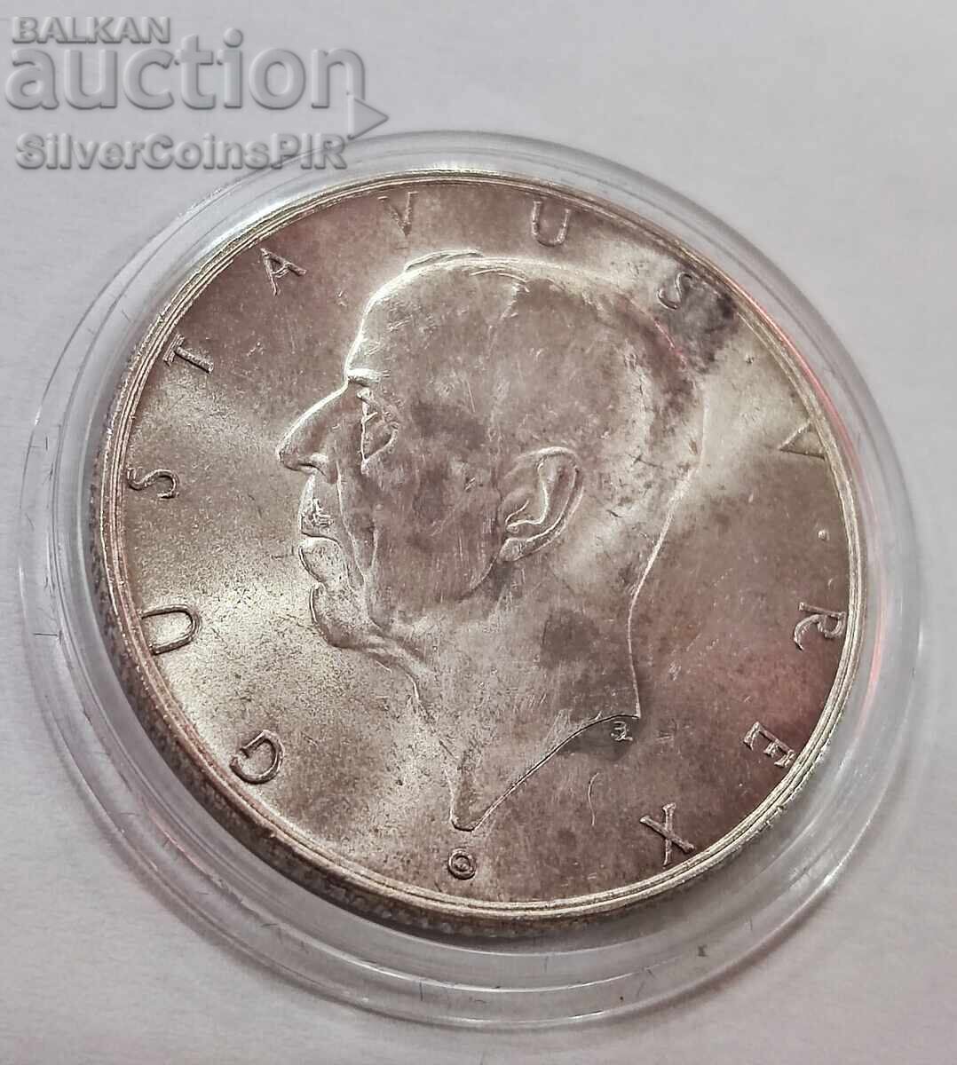 Сребро 2 Крони 1938г. 300г От Заселването на Деуауеар Швеция - 5 Сребро 2 Крони 1938г. 300г От Заселването на Деуауеар Швеция - 5