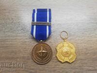 Lot ot voenni medali na NATO ot bivsha Yugoslaviya i orden, znak Belgiya