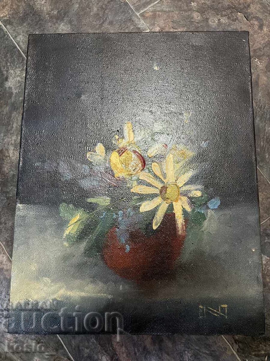 Tablou vechi, ulei pe pânză Tablou vechi, ulei pe pânză