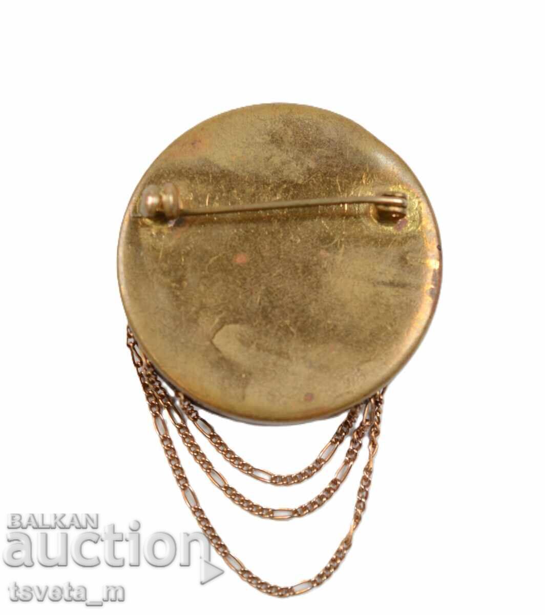 Старинна брошка с тюркоаз началото на 20- ти век - 5