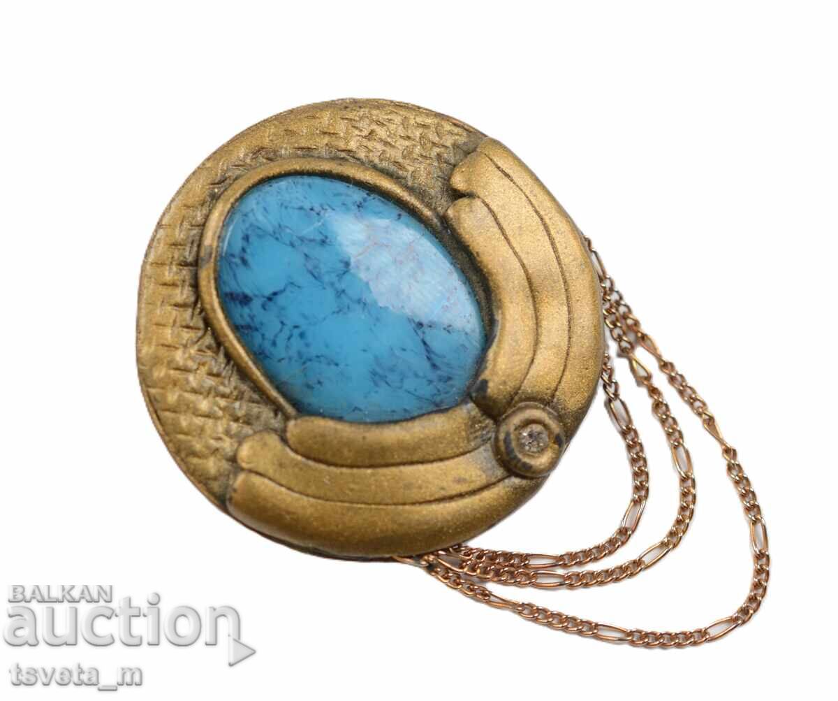 Antique brooch with turquoise, early 20th century Antique brooch with turquoise, early 20th century