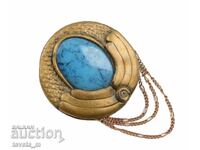 Antique brooch with turquoise, early 20th century