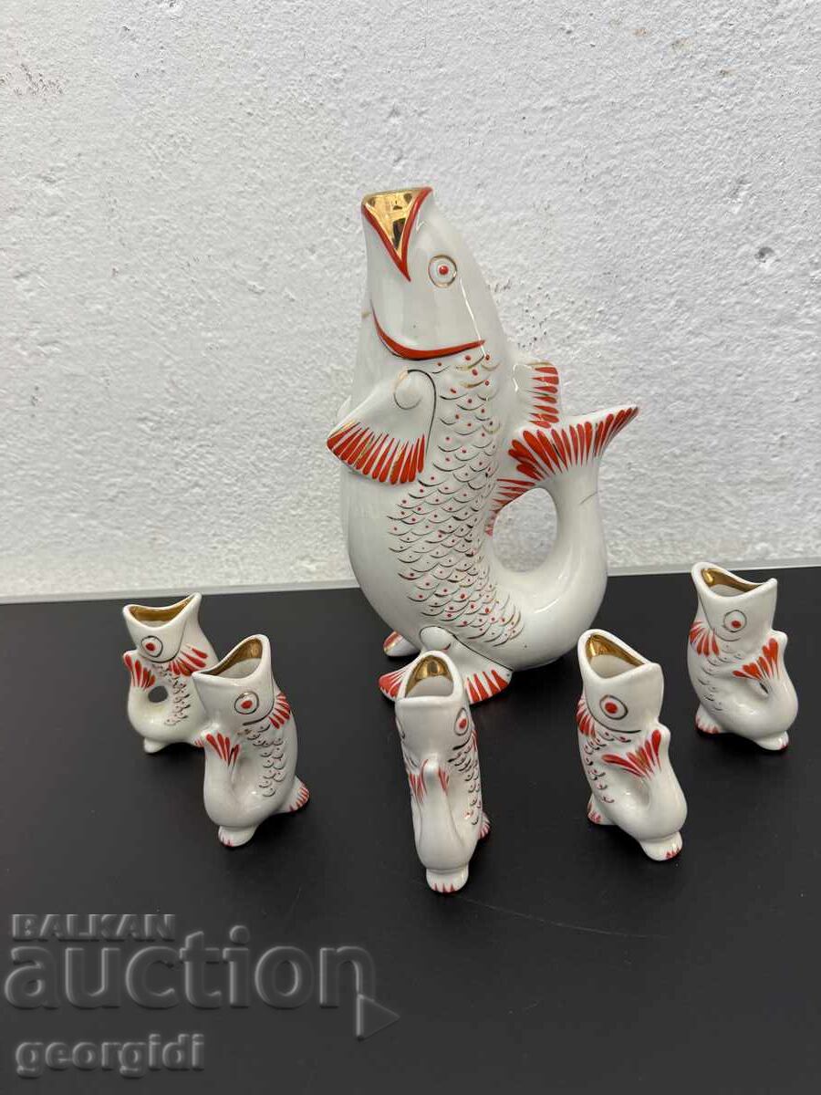 ΣΕΤ πορσελάνης - "Οικογένεια ψαριών". №7715 - 5 ΣΕΤ πορσελάνης - "Οικογένεια ψαριών". №7715 - 5