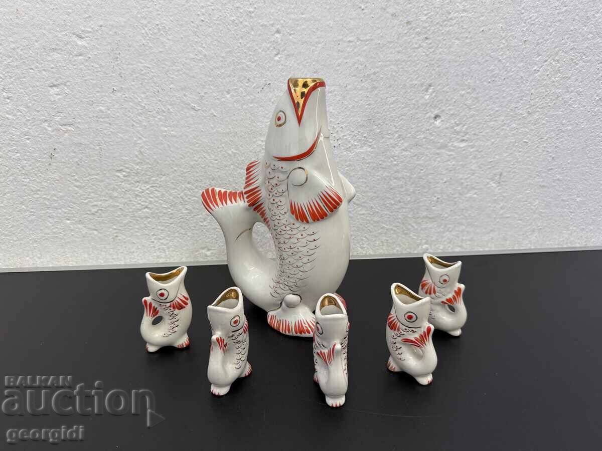 ΣΕΤ πορσελάνης - "Οικογένεια ψαριών". №7715 ΣΕΤ πορσελάνης - "Οικογένεια ψαριών". №7715