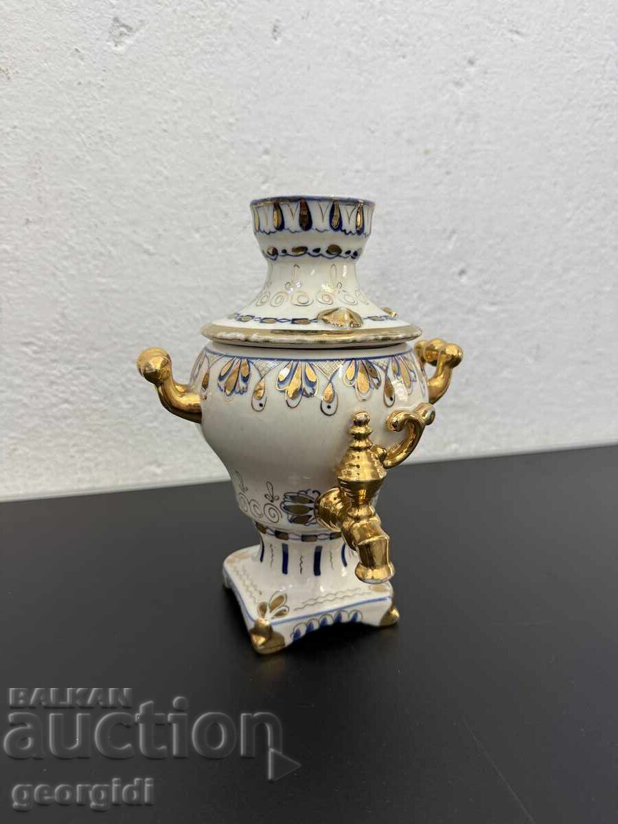 Αντίκα πορσελάνινος σαμοβάς "Γκζελ". №7716 Αντίκα πορσελάνινος σαμοβάς "Γκζελ". №7716