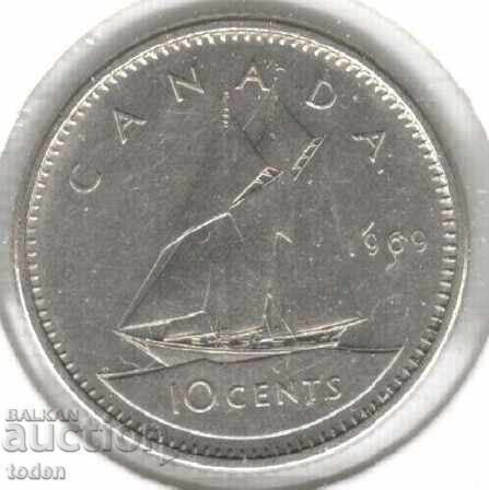 Canada-10 Cents-1969-KM# 77.1-Elizabeth II 2nd portrait Canada-10 Cents-1969-KM# 77.1-Elizabeth II 2nd portrait