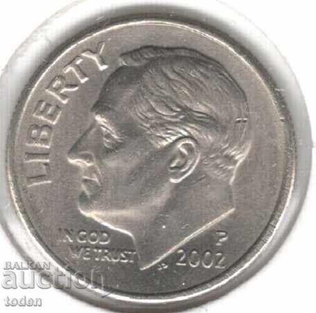 Statele Unite - 1 Dime - 2002 P - KM# 195a - Dime Roosevelt
