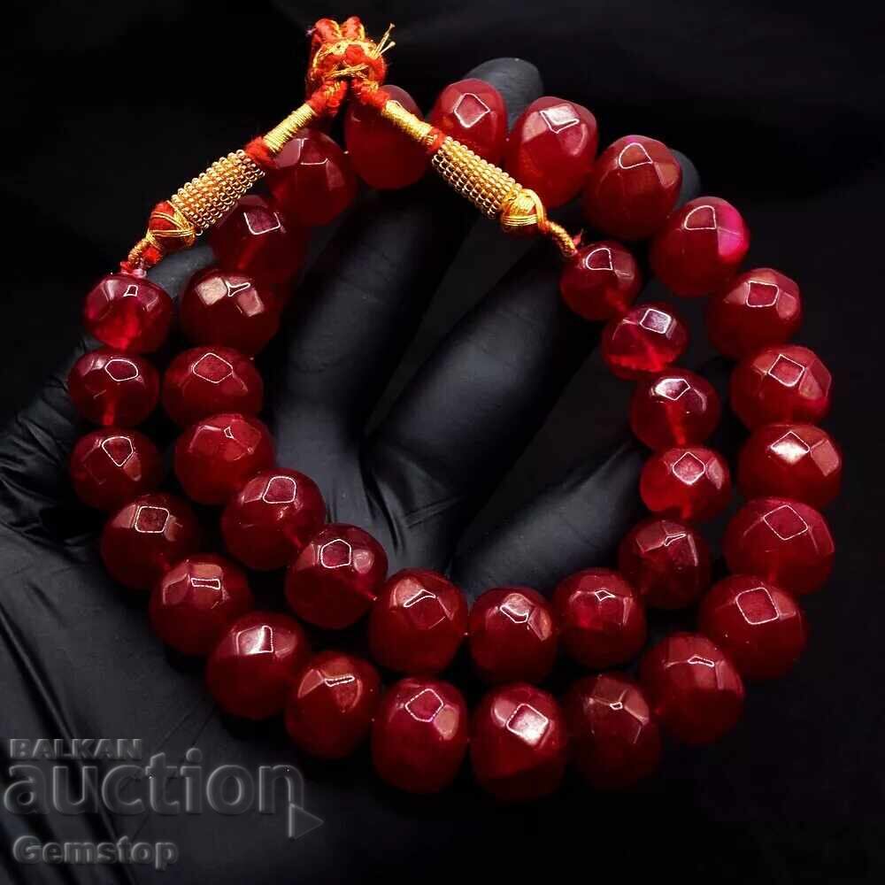 Auction BZC! 850 ct. ruby-corundum faceted end-to-end necklace from 1st! Auction BZC! 850 ct. ruby-corundum faceted end-to-end necklace from 1st!