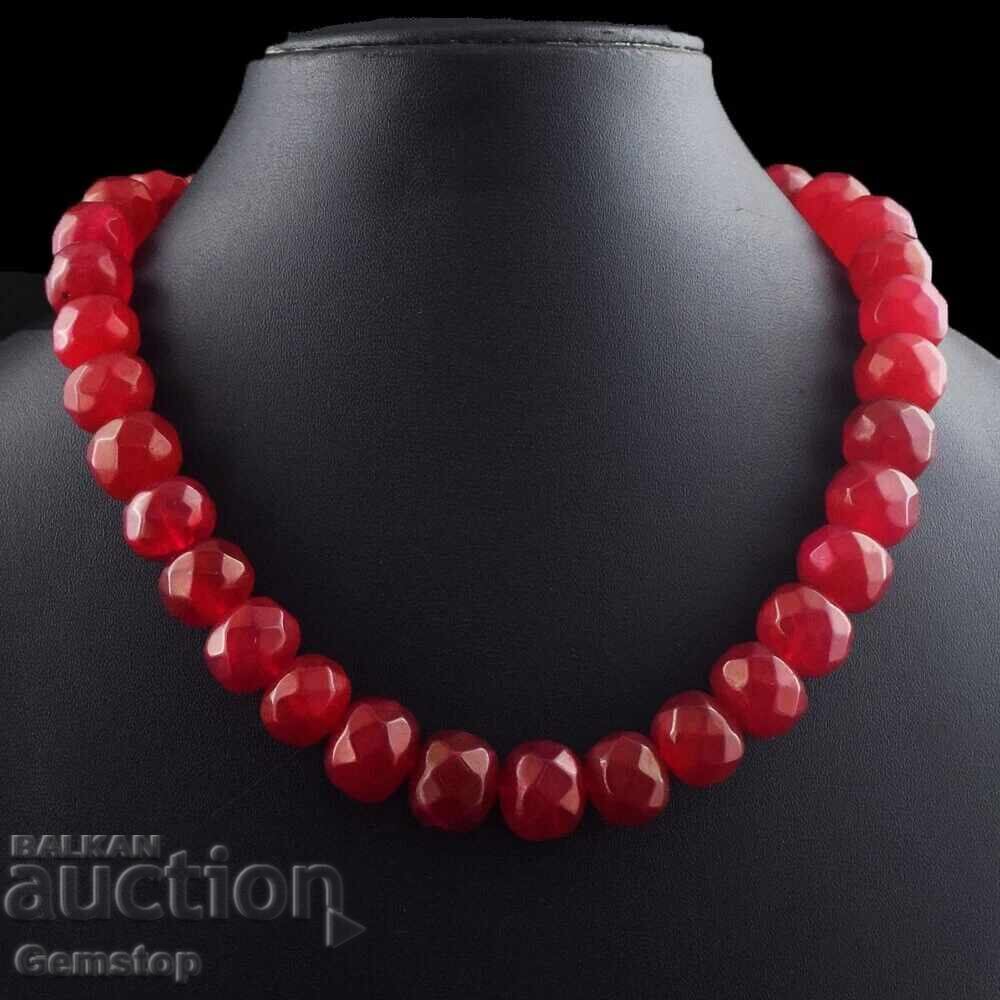 BZC! 850 ct. ruby-corundum faceted end-to-end necklace from 1st! BZC! 850 ct. ruby-corundum faceted end-to-end necklace from 1st!